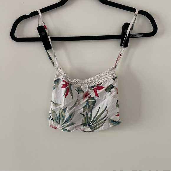 White floral print handmade repurposed 2-piece set - Picture 4 of 4